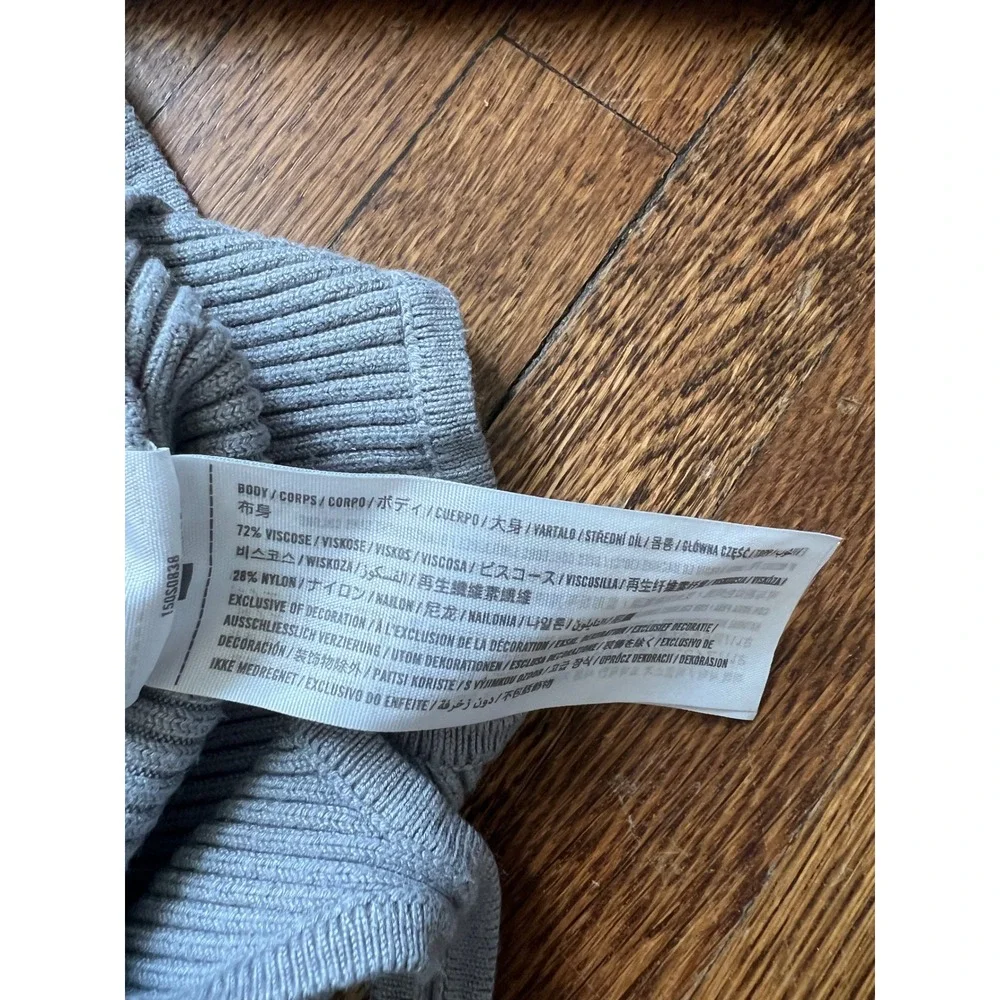 Abercrombie & Fitch Gray Ribbed Turtleneck Long Sleeve Bodysuit Small